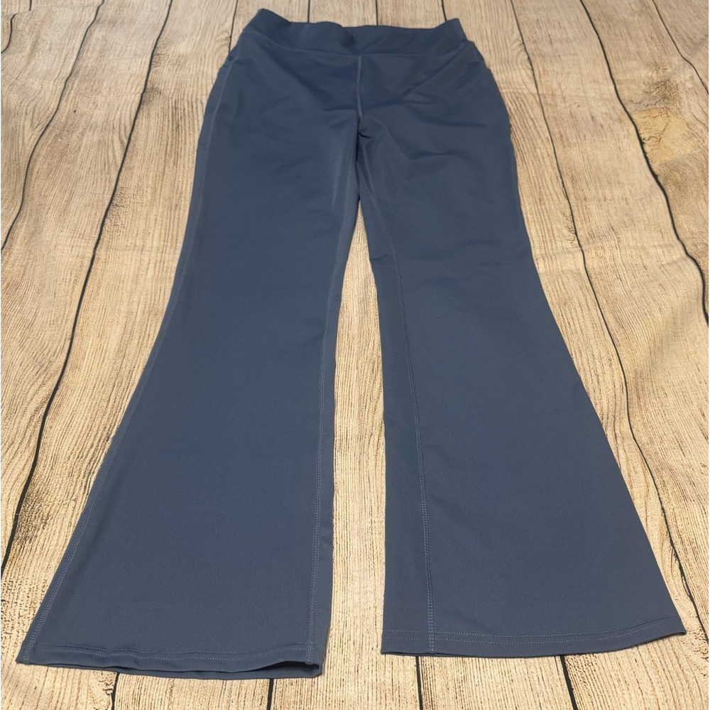 POPFIT Pop Fit Leggings Blue Flare Leg w/ Pockets 29" Inseam Sz 2XL Tub32
